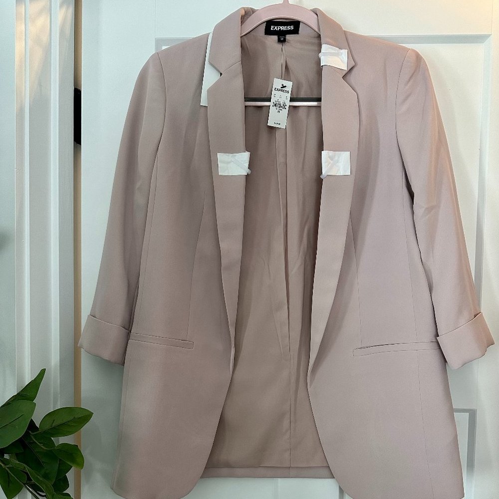 Express Pink Blazer with Tailored Fit and Notched Lapels